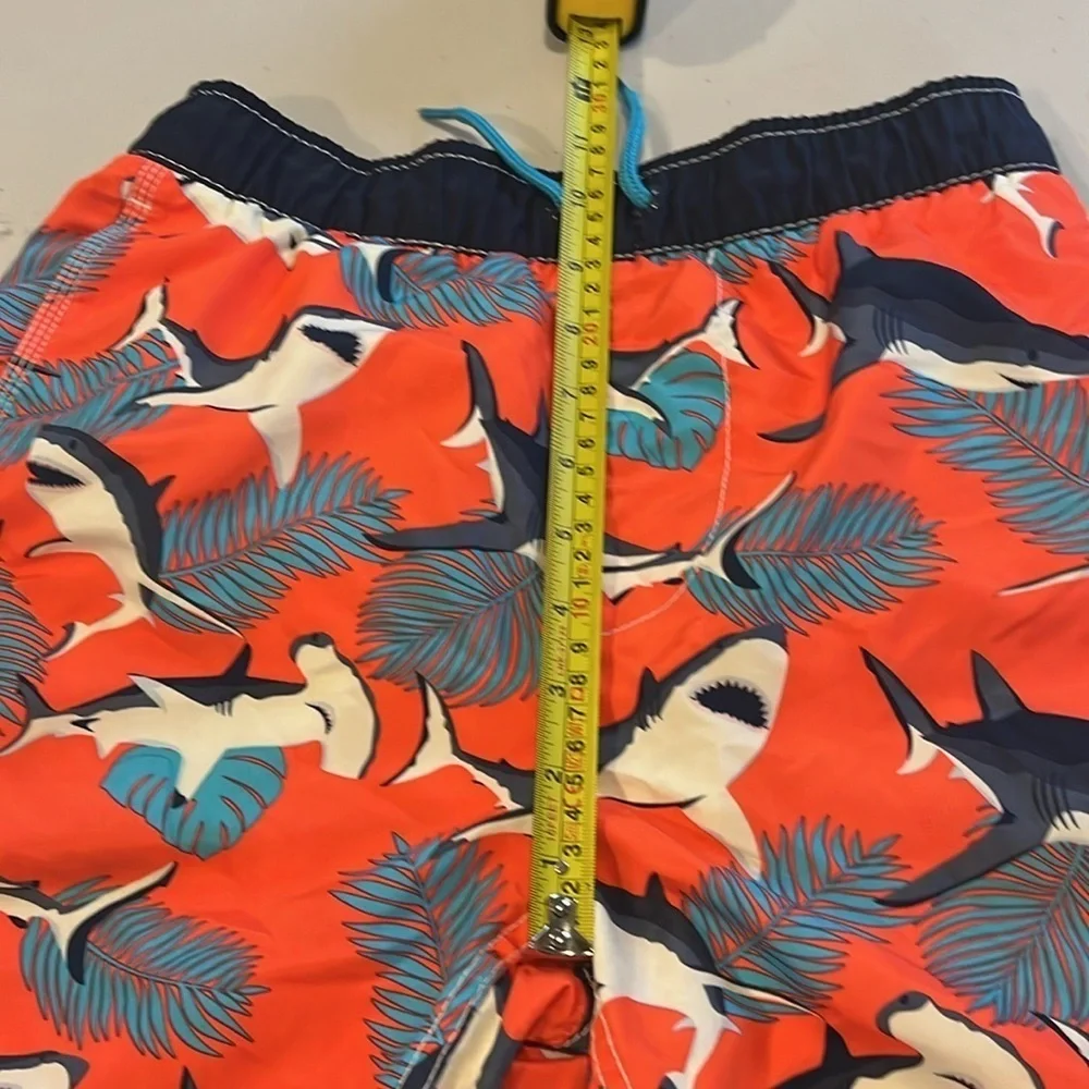 GAP Boys Red Shark Print Swim Trunks
